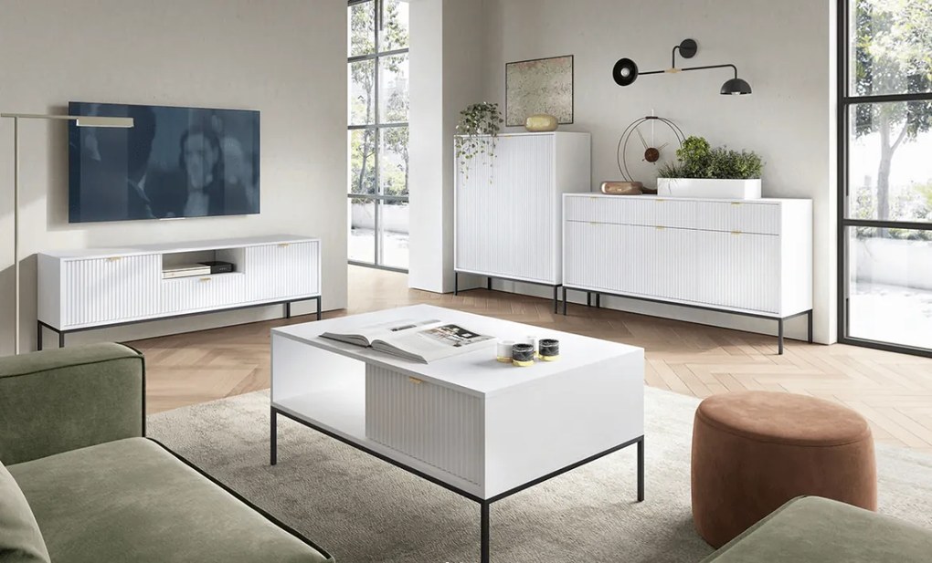 TV stolík CORA biela matná
