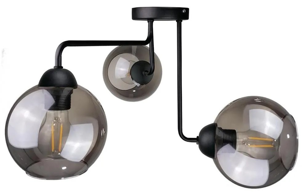 Keter Lighting Prisadený luster OSMO 3xE27/60W/230V čierna NA0210