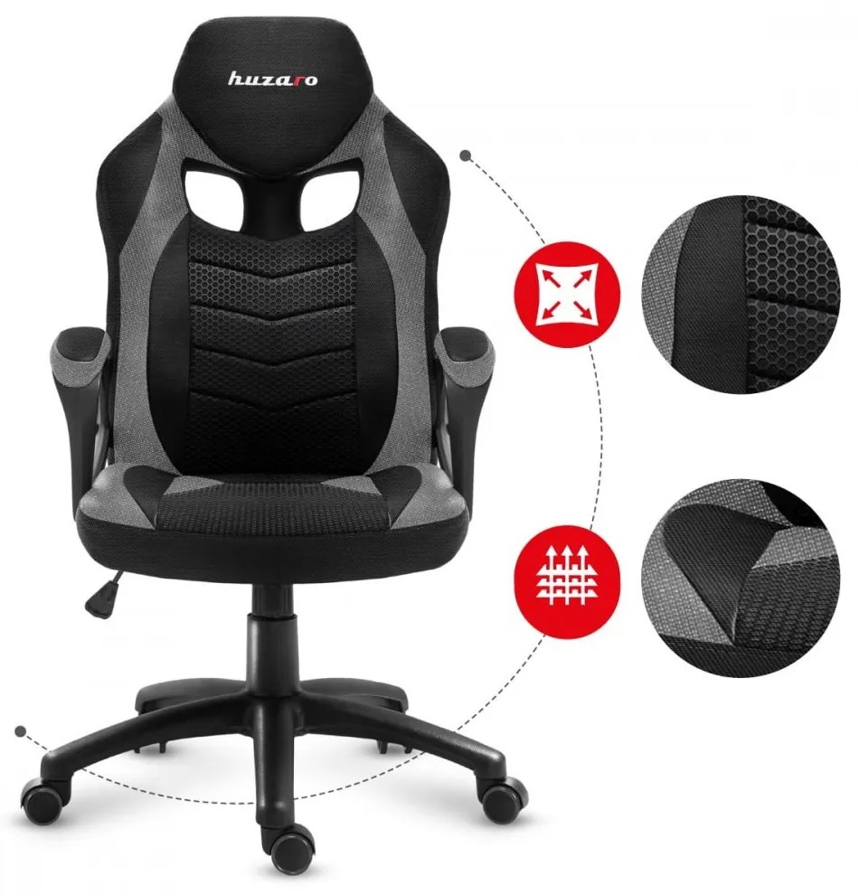 Tmavo sivé herné kreslo z kolekcie FORCE 2.5