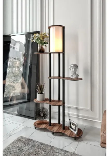 Stojacia lampa s poličkami NOTO 1xE27/40W/230V hnedá/čierna