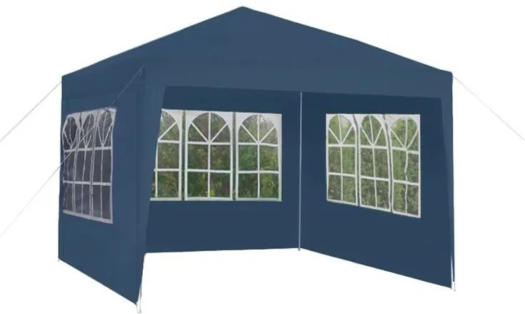 Malatec Záhradné párty stan 3x3 m + 3 bočné steny, modrý, 5504