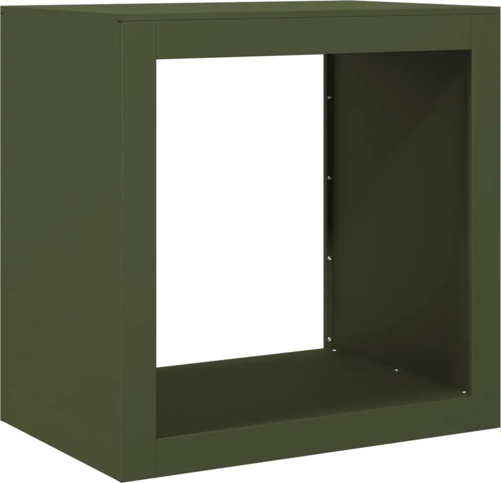 vidaXL Regál na krbové drevo, zelený 60x40x60 cm, oceľ