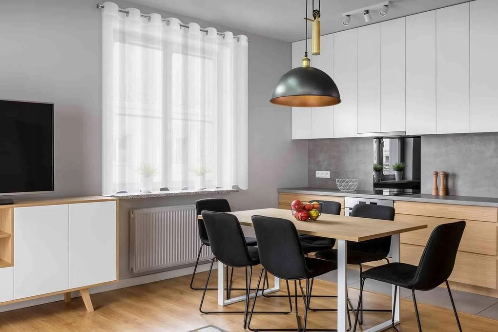 ZÁCLONA NA KRÚŽKOCH LUCY 400X120 CM BIELA