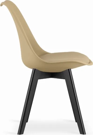 AKCIA Béžová stolička BALI MARK s čiernymi nohami II. akosť