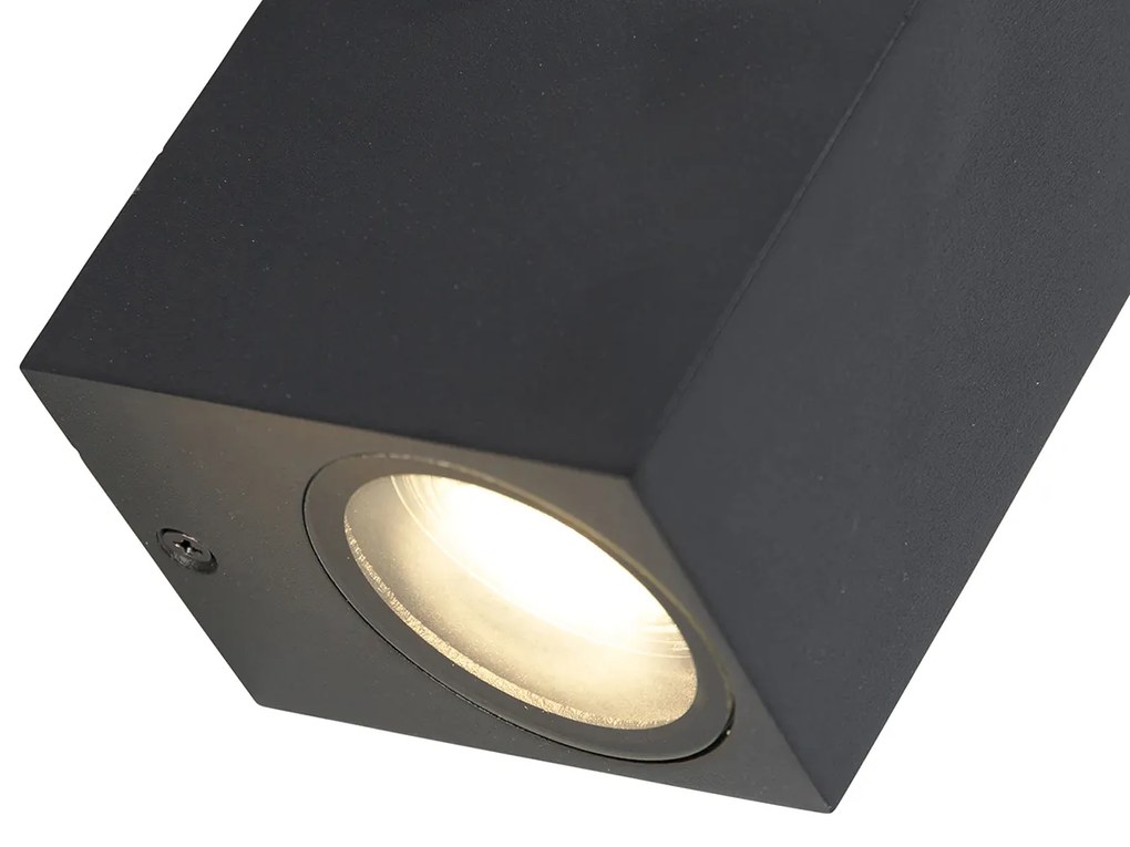 Inteligentné moderné nástenné svietidlo čierne IP44 vrátane 2 Wifi GU10 - Baleno