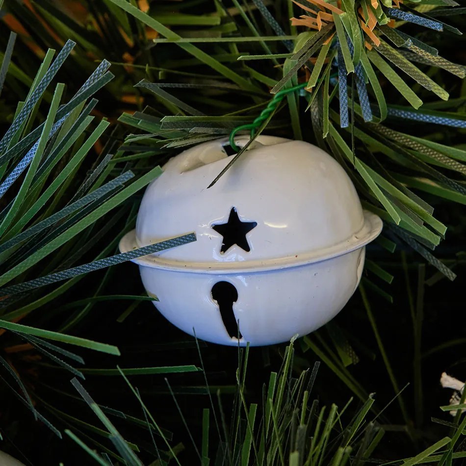 DECOLED Rolničky kovové bílé, 4 cm - 12ks/bal.