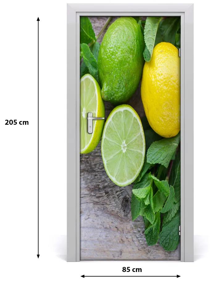 Fototapeta na dvere samolepiace limetka a citrón 85x205 cm