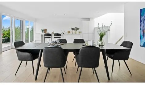 Jídelní křeslo HARBO, tmavě šedé,PU kůže House Nordic 1001152