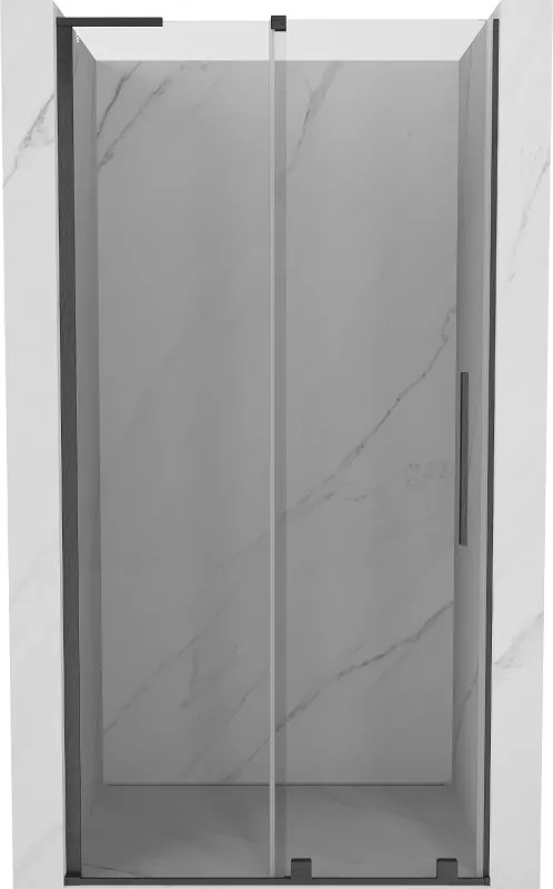 Mexen Velar L, posuvné sprchové dvere do otvoru 120 cm, 8mm číre sklo, grafit brúsený, 871-120-003-01-66