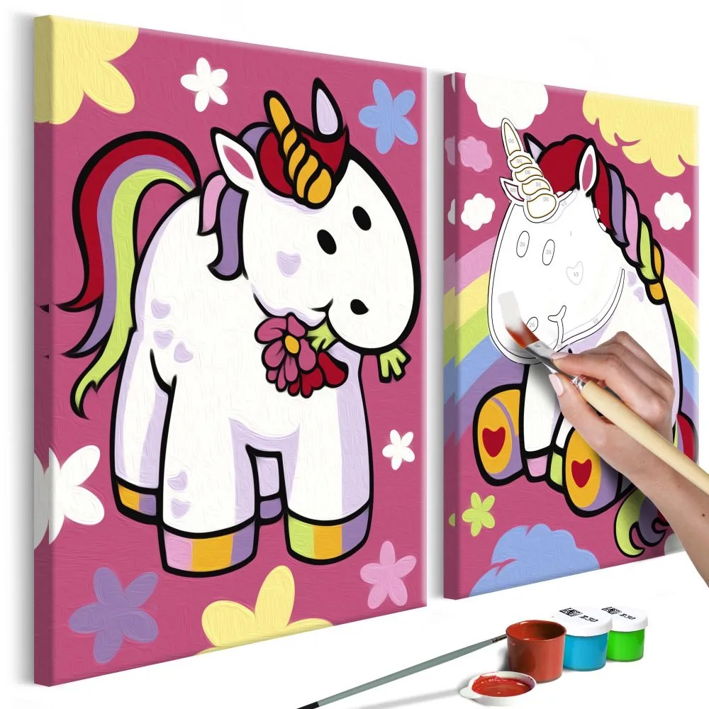 Maľovanie podľa čísiel - Unicorns 33x23