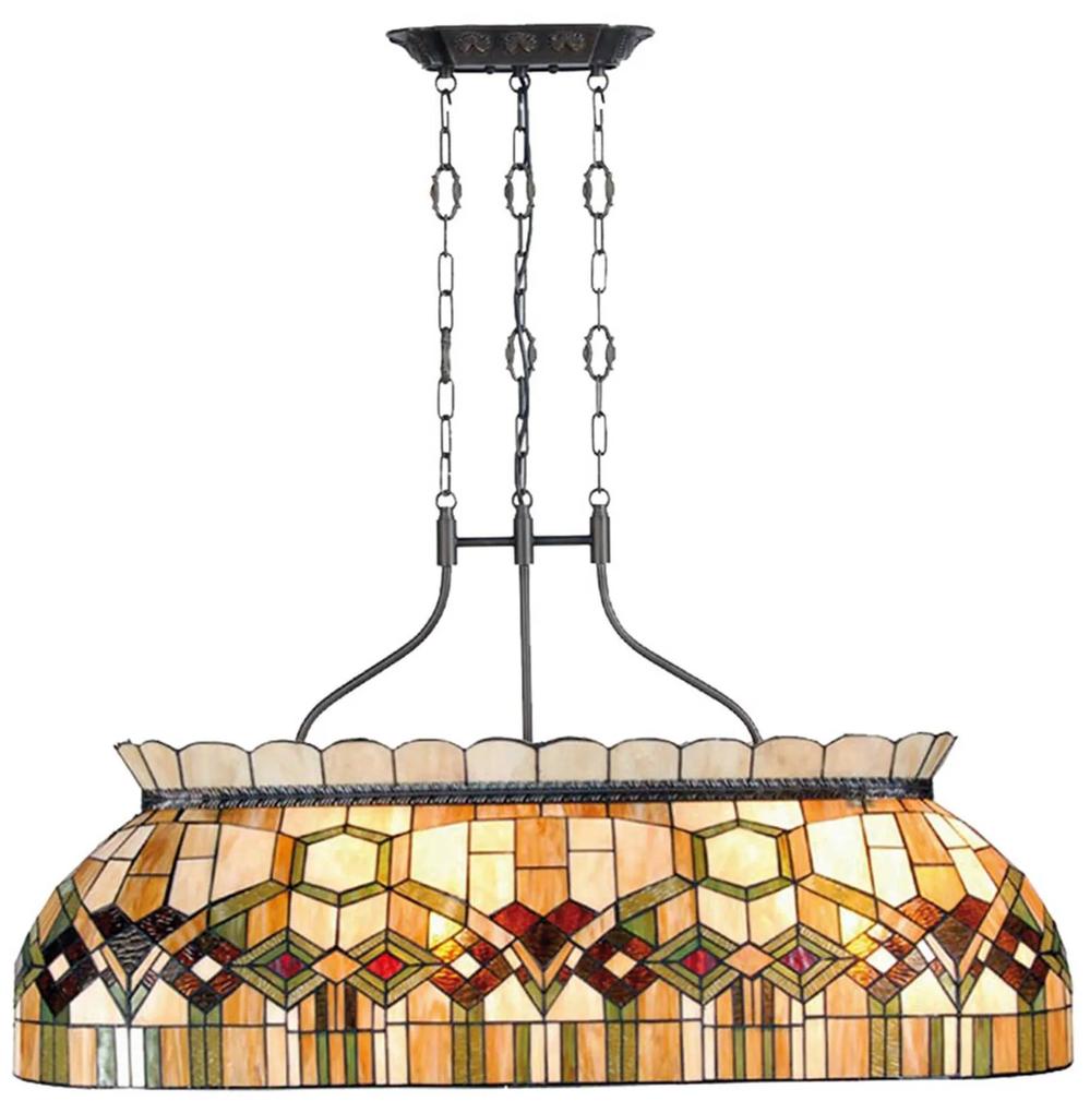 115 cm dlhá závesná lampa Saavik – štýl Tiffany