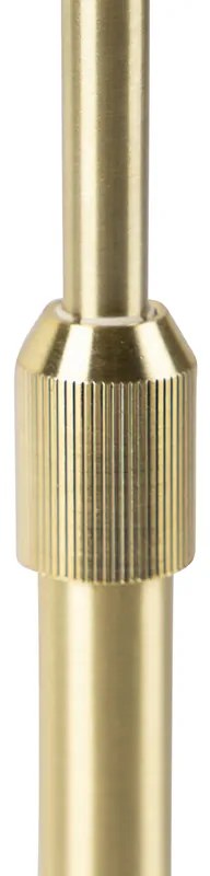 Stolná lampa zlatá/mosadzná s sivým ľanovým tienidlom 35 cm - Parte