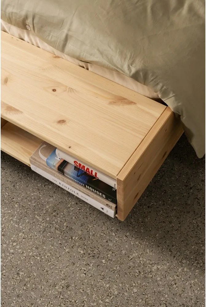 Jednolôžková posteľ z borovicového dreva bez čela s roštom 90x200 cm v prírodnej farbe Merge – Karup