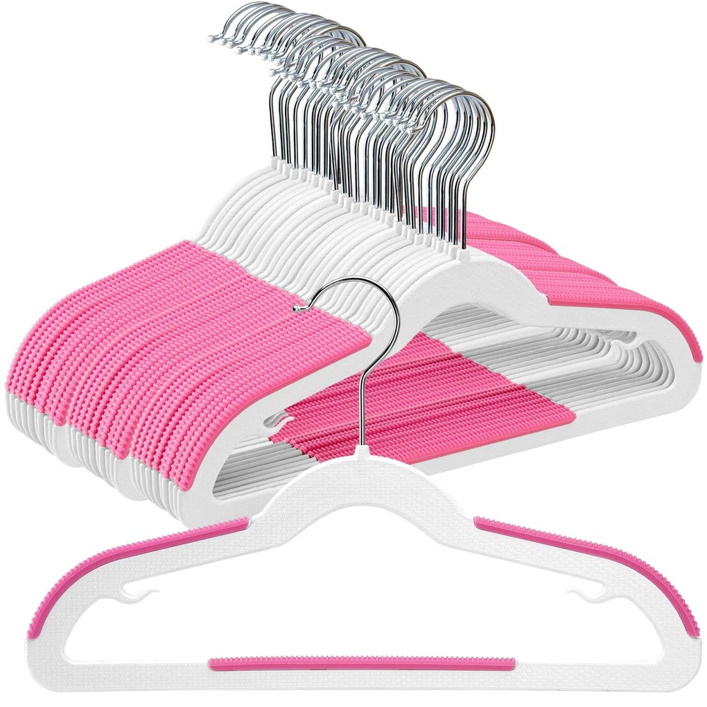 Súprava 30 ks detských vešiakov KIDSI bielo-ružová