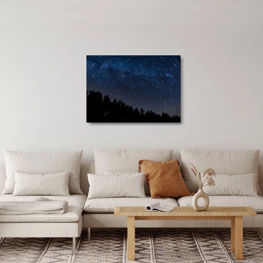 Sklenený obraz nočnej oblohy (70x50 cm)
