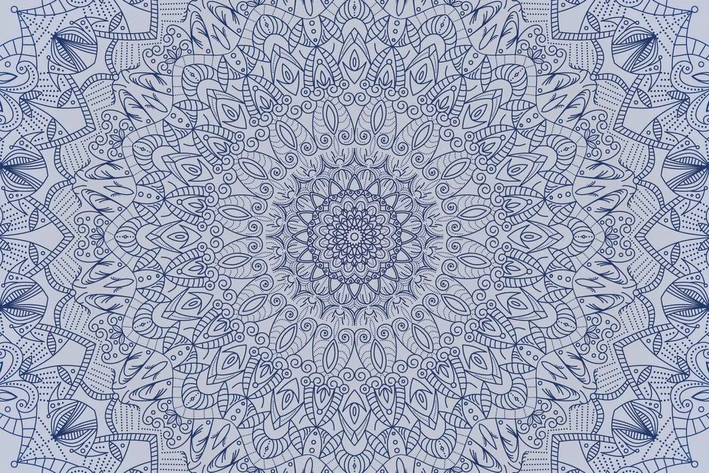 Tapeta detailná ozdobná Mandala v modrej farbe