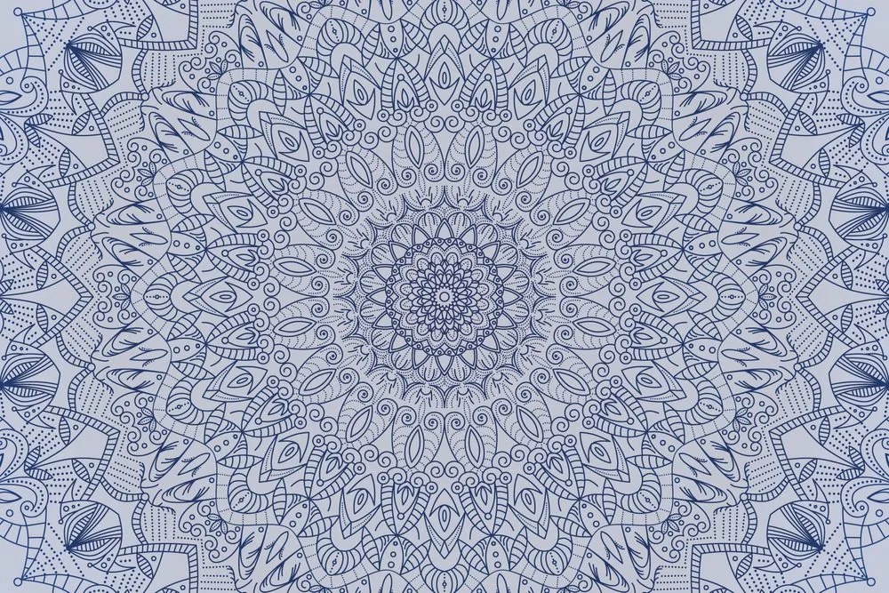 Tapeta detailná ozdobná Mandala v modrej farbe