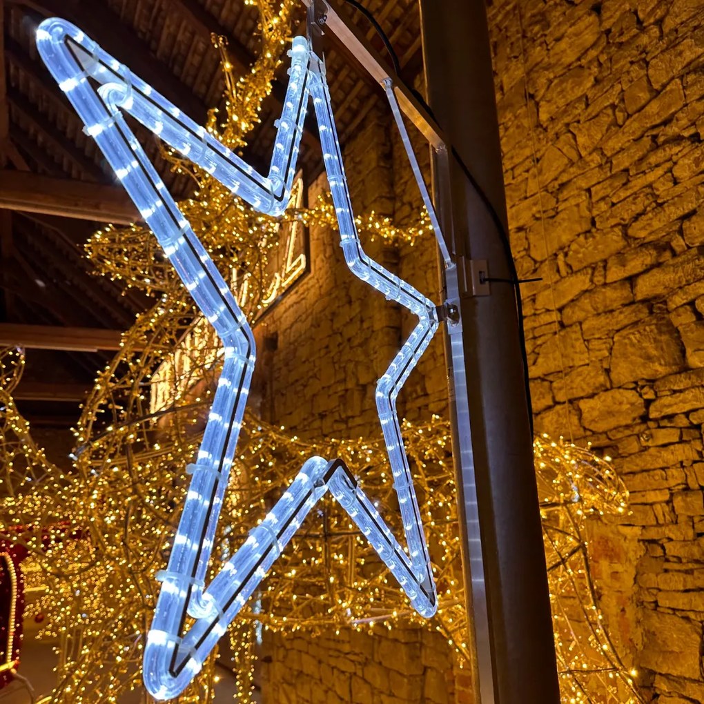 DECOLED LED světelná hvězda, sada na VO, 74 cm, ledově bílá