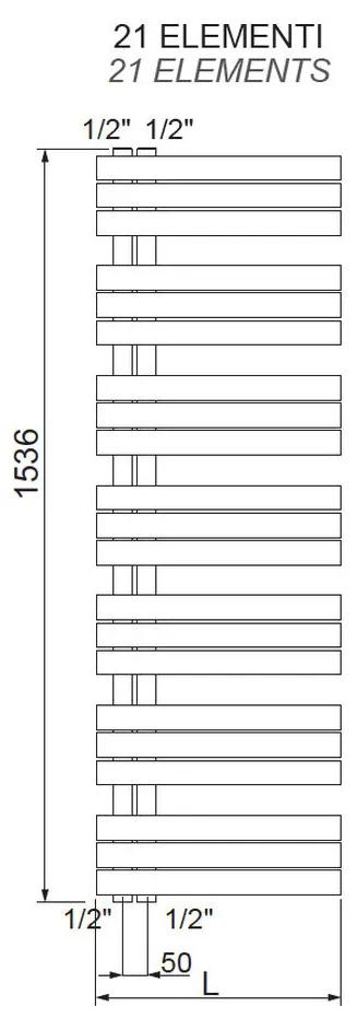 Cordivari Kelly 5010 - Radiátor 1536x600 mm, biely 3551726100031