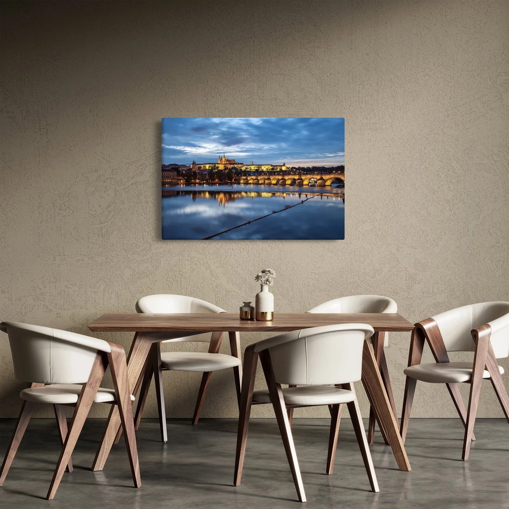 Obraz Pražského hradu a Karlovho mosta (90x60 cm)