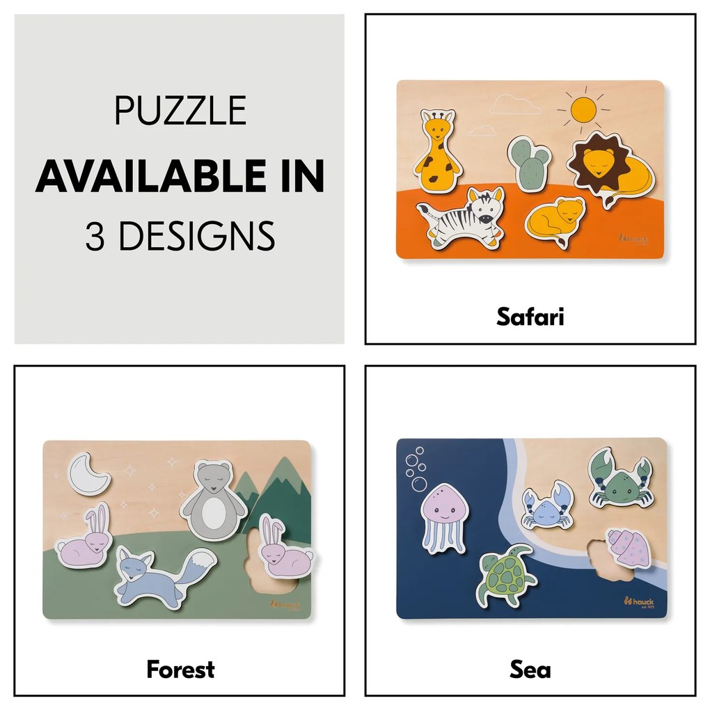 Hauck Puzzle drevené vkladacie Puzzle N Fit Safari