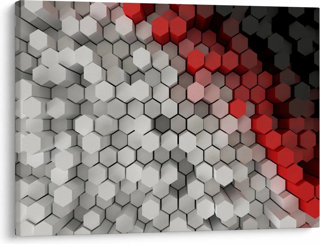 Obraz - 3D hexagóny (70x50 cm)