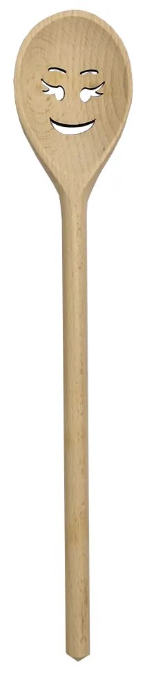AMADEA Drevená vareška s tvárou, masívne drevo, dĺžka 30 cm