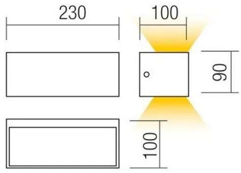 Redo 90154 - LED Vonkajšie nástenné svietidlo LAMPRIS 1xLED/12W/230V IP65
