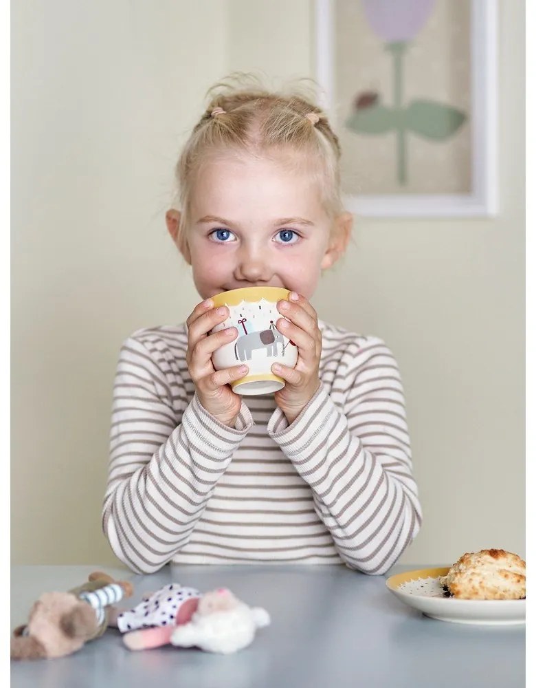 Žltý/krémový detský hrnček z kameniny 150 ml Celebrate – Bloomingville Mini