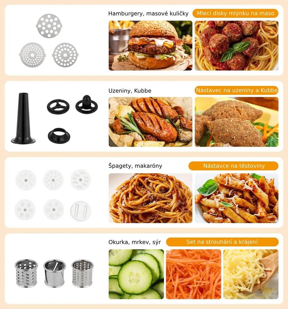 Celokovový kuchynský robot BestBerg BBR-20SG / 2500 W / 10 l / 12 rýchlostí