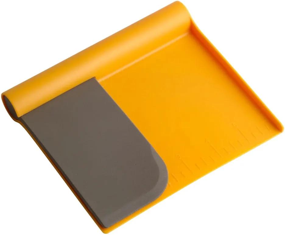 Set oranžového krájača na cesto a stierky Steel Function Scraper