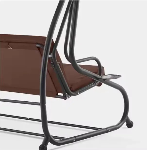 Lean Záhradná hojdačka hnedá – 280kg, 4 vankúše