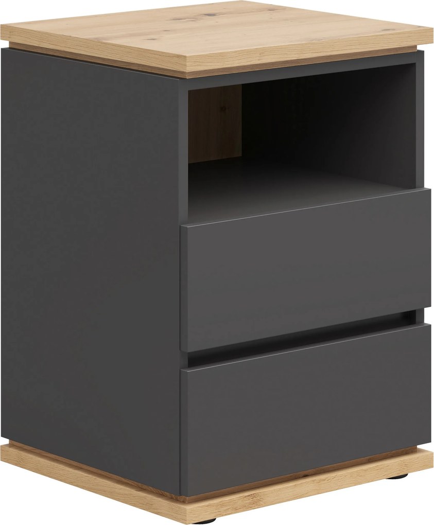 XXXLutz NOČNÝ STOLÍK, grafitová, biela, 45/63/42 cm Xora - Nočné stolíky - 002427002515