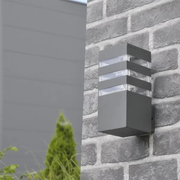 Vonkajšie nástenné svietidlo TEKSAS 1xE27/12W/230V IP44 antracit