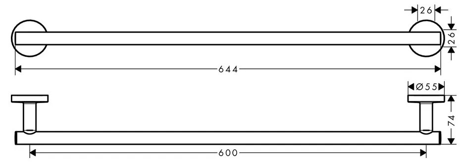 Hansgrohe Logis Universal - Držiak na osušku, chróm 41716000