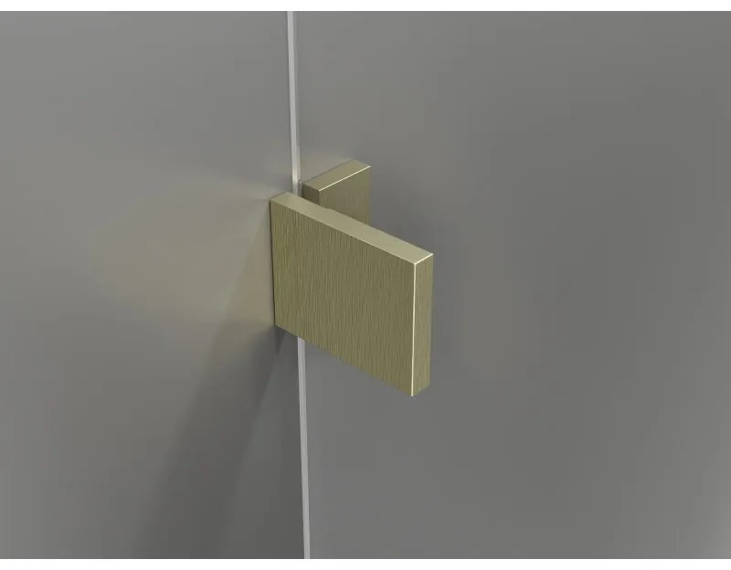 Mexen Lunar-B, pravostranný výklopný sprchový kút 90 x 90 cm, 8mm číre sklo, zlatý kartáčovaný - 832-090-090-55-00-P