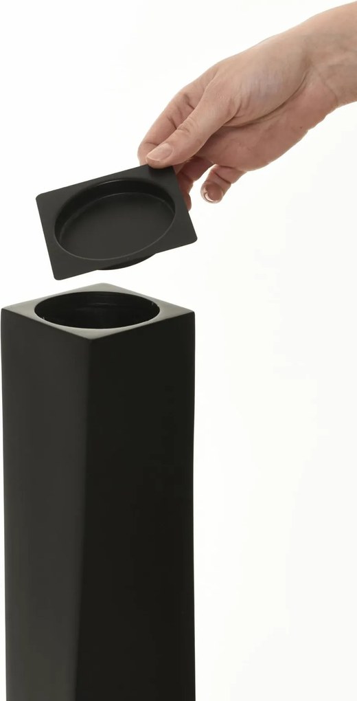 Vysoká váza HYDRON, sklolaminát, výška 100 cm, čierny mat