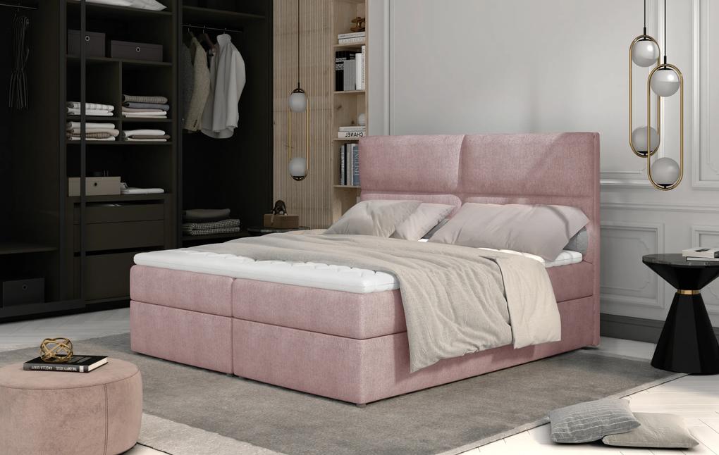Kontinentálna posteľ 185 cm Alyce (ružová) (s matracmi). Vlastná spoľahlivá doprava až k Vám domov. 1027475