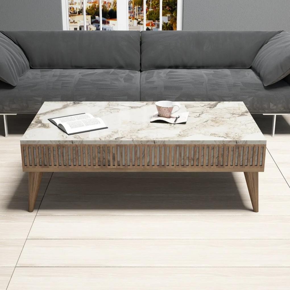 Súprava obývacieho nábytku Milan hnedá/biela
