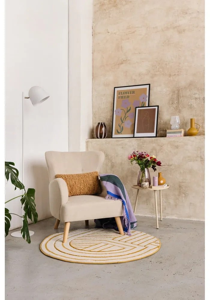 Béžové kreslo ušiak Noemye – Bonami Selection