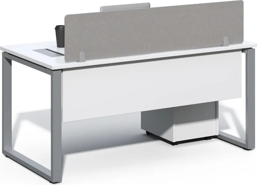 Kancelársky stôl s kontajnerom Houseland Prime Max 01 160 cm biely