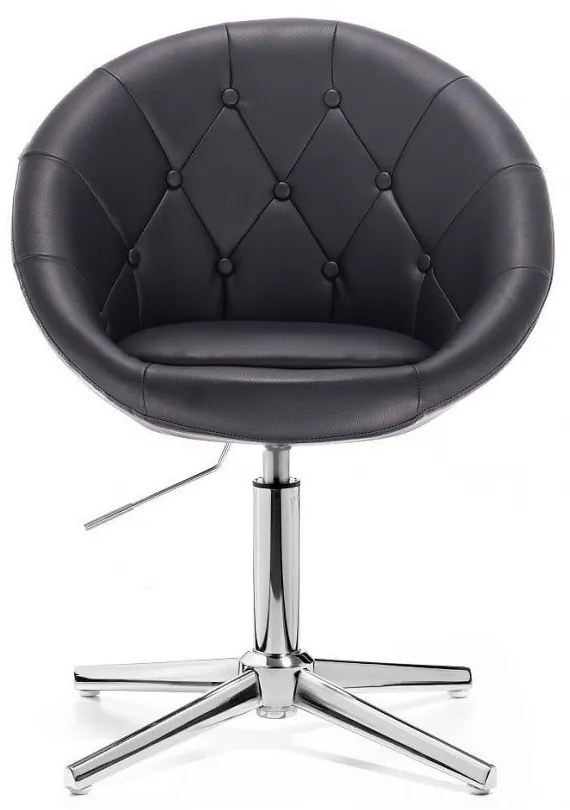LuxuryForm DESIGN Kreslo VERA na striebornom kríži - čierne
