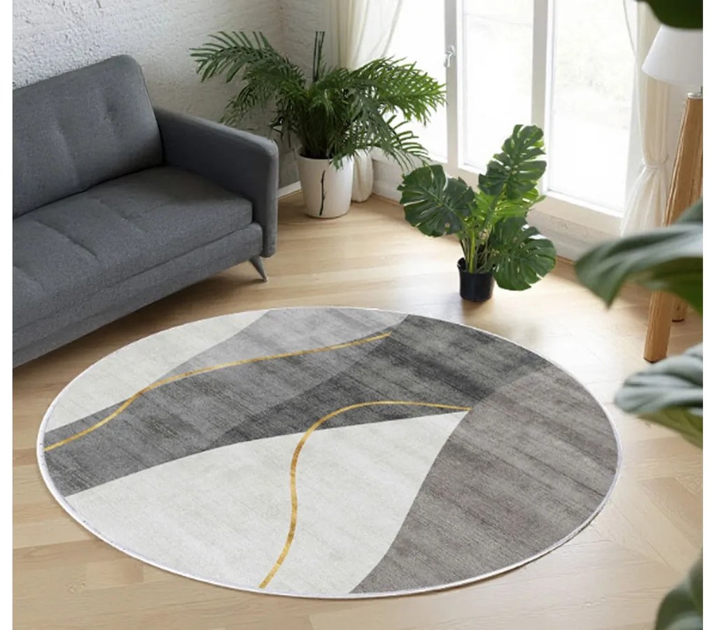 TZ Okrúhly vzorovaný koberec Stela Rozmer: 90 cm