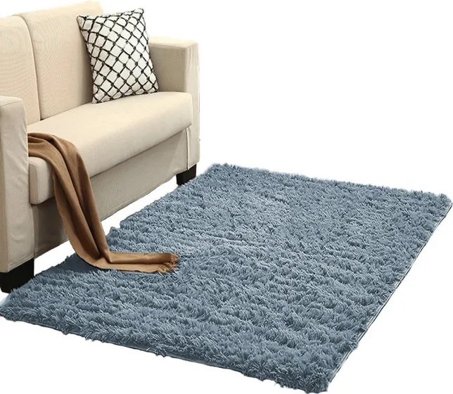 Protišmykový koberec SHAGGY svetlosivý