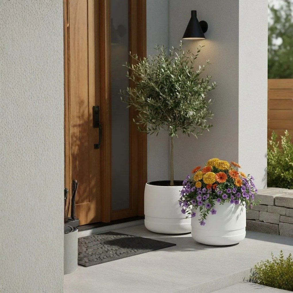 PLASTOVÝ KVETINÁČ LUNA VASE 35X30 CM BIELA