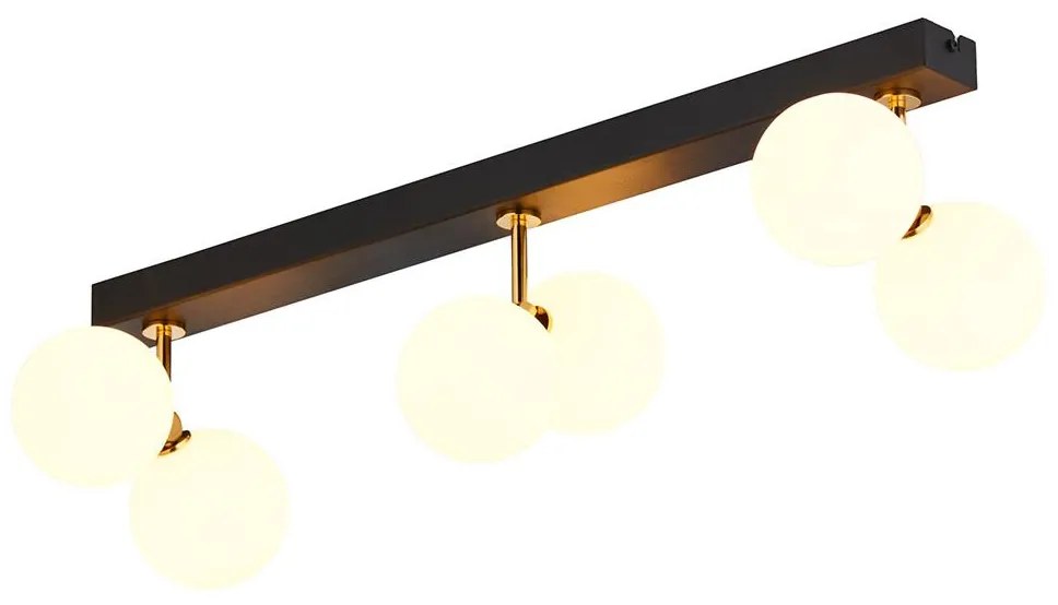 Jupiter 1920 - Prisadený luster LUNA 6xG9/40W/230V čierna/mosadz