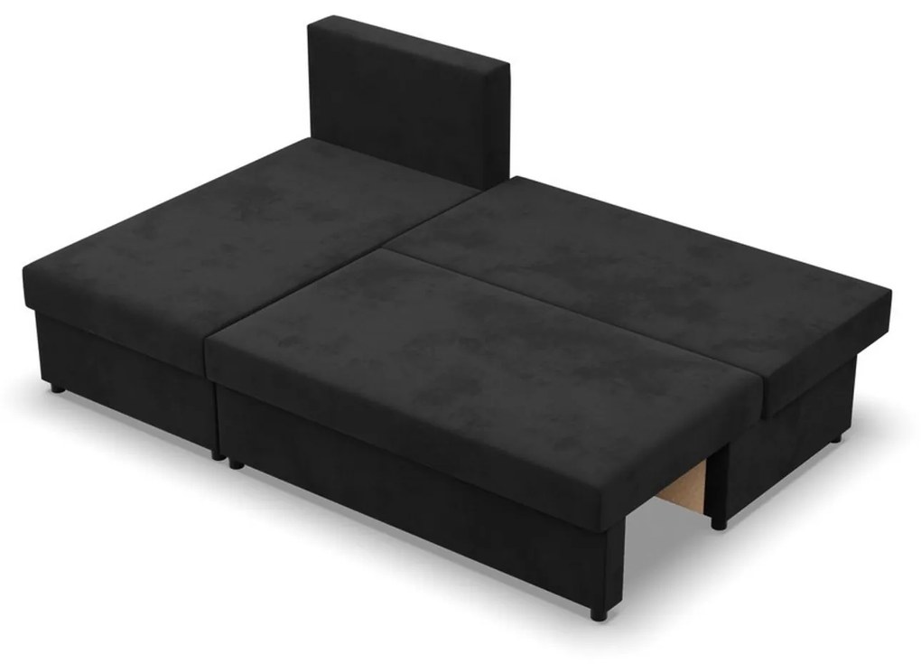 Rohová rozkladacia sedacia súprava DELI Čierna/biela