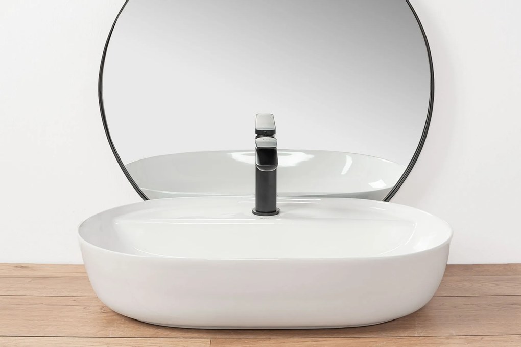 Rea Aura, umývadlo na dosku 610x410x130 mm, biela lesklá, REA-U7900