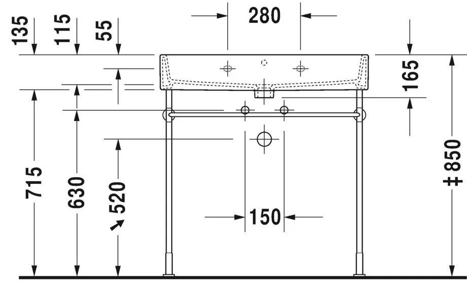 Duravit Vero Air - Umývadlo do nábytku 800x470 mm, s prepadom, biela 2350800000