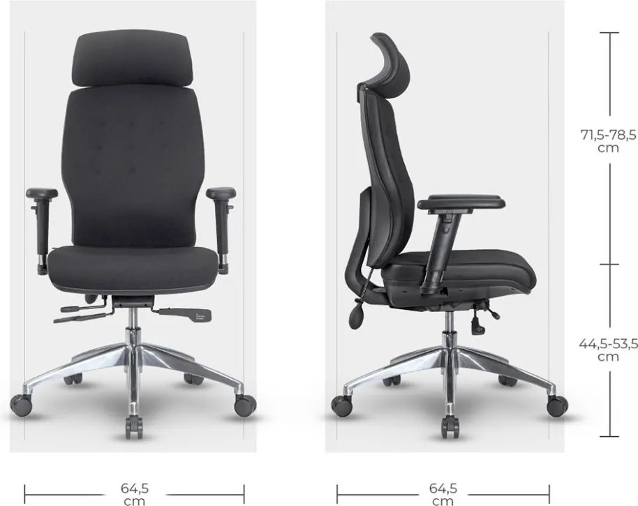 Ergonomická kancelárska stolička MOSH Elite H –  čierna